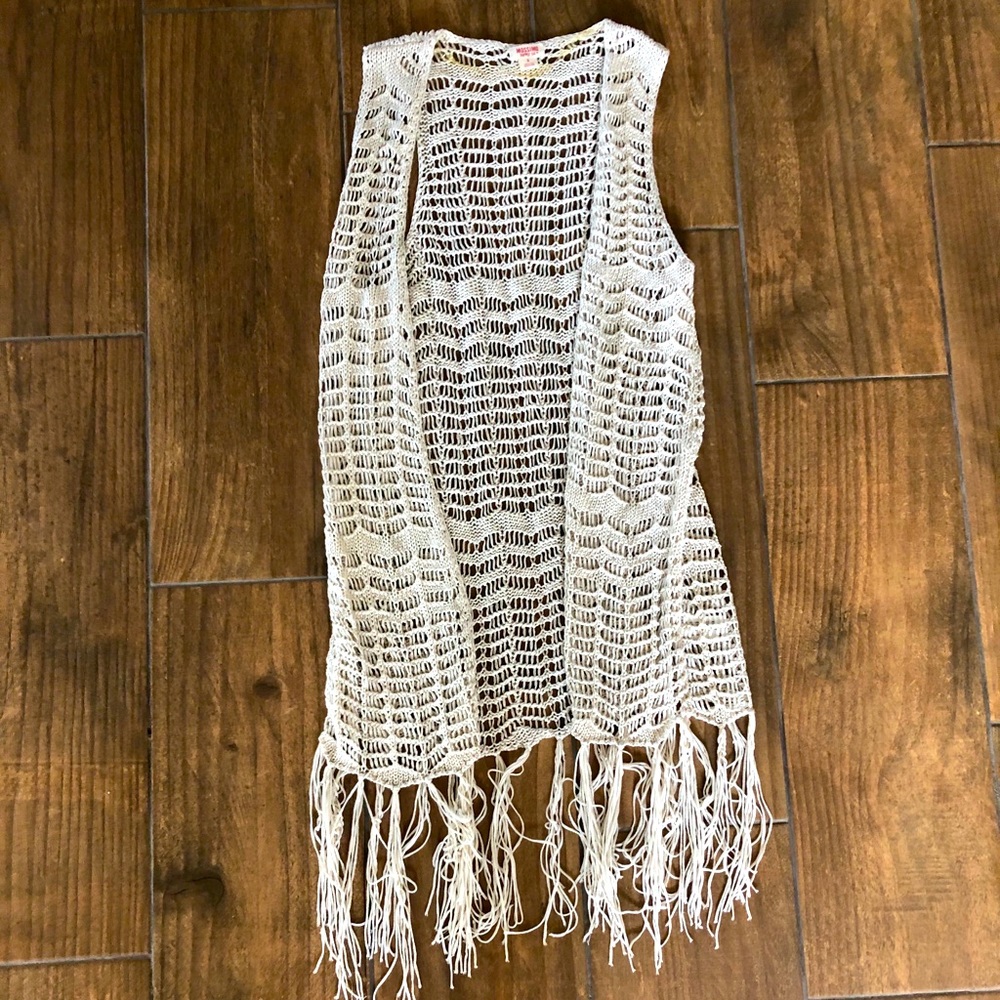 Sheer tan sleeveless cover up